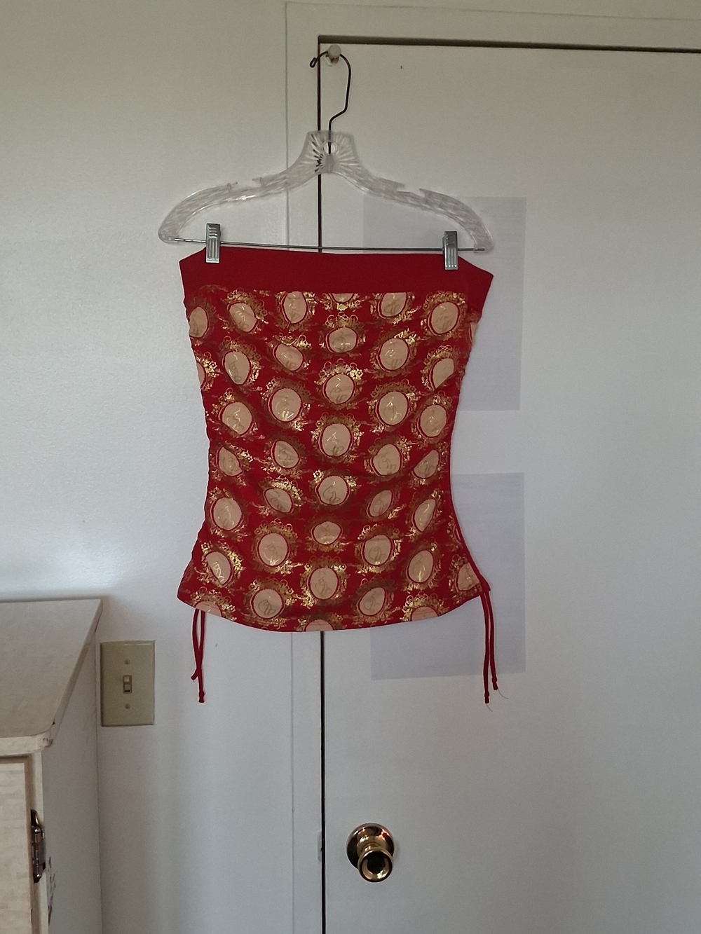Baby Phat Red Crop Top with Gold Detail SizeLarge - Picture 4 of 4